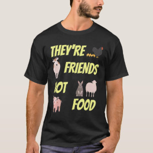 Camiseta Amigos No Comida Protección Animal Veganos y Veget
