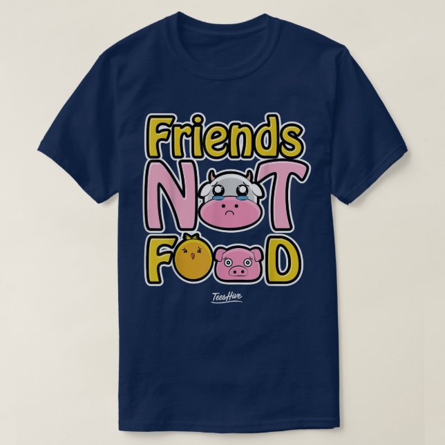 Camiseta Amigos no comida Vegetariano (Diseño del anverso)