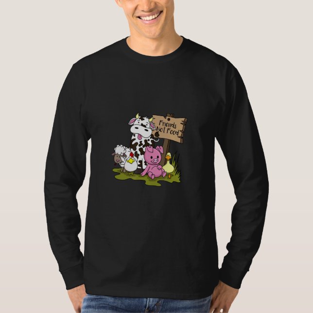 Camiseta Amigos no comida Vegetariano (Anverso)