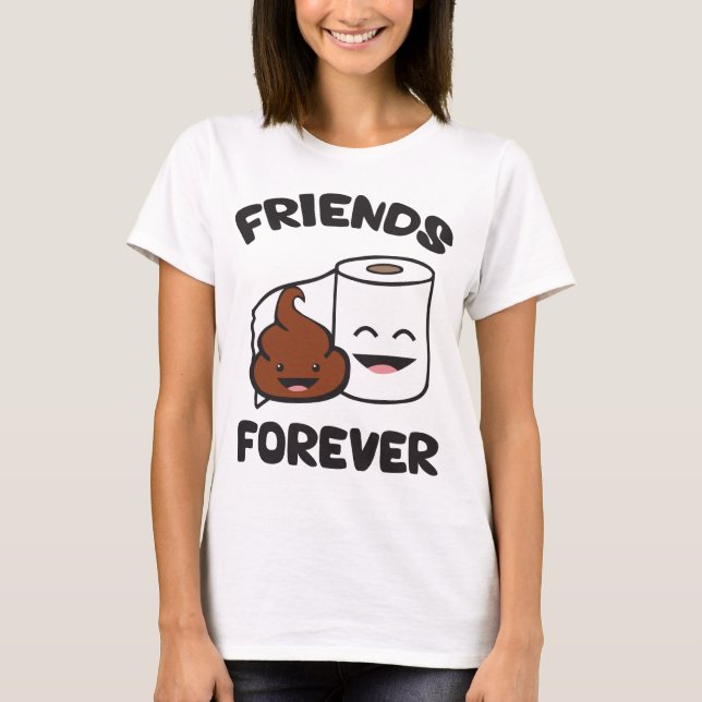Camiseta Amigos para siempre - Rollo de papel de poop y toi (Anverso)