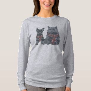 Camiseta Amigos Patriotas: Perro y Gato del Reino Unido