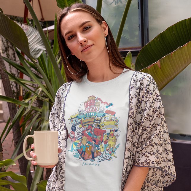 Camiseta AMIGOS™ | Personalizado Collage (Person wearing t-shirt)