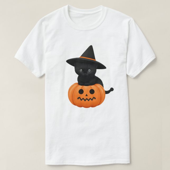 Camiseta Amigos Personalizados honrados de Halloween, gato  (Diseño del anverso)