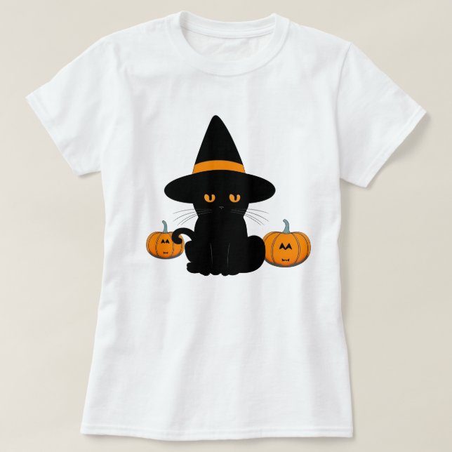 Camiseta Amigos Personalizados honrados de Halloween, gato  (Diseño del anverso)