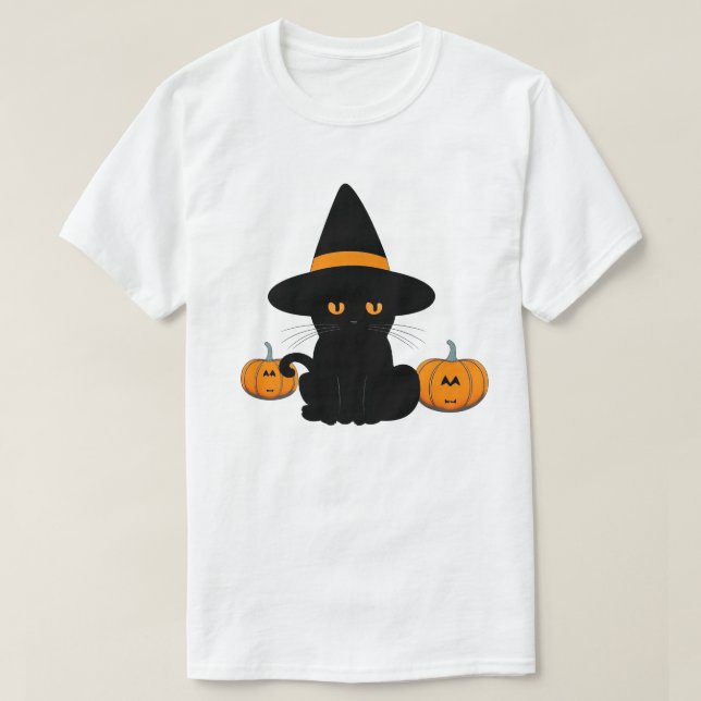 Camiseta Amigos Personalizados honrados de Halloween, gato  (Diseño del anverso)