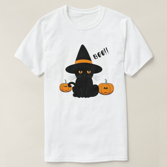 Camiseta Amigos Personalizados honrados de Halloween, gato  (Diseño del anverso)