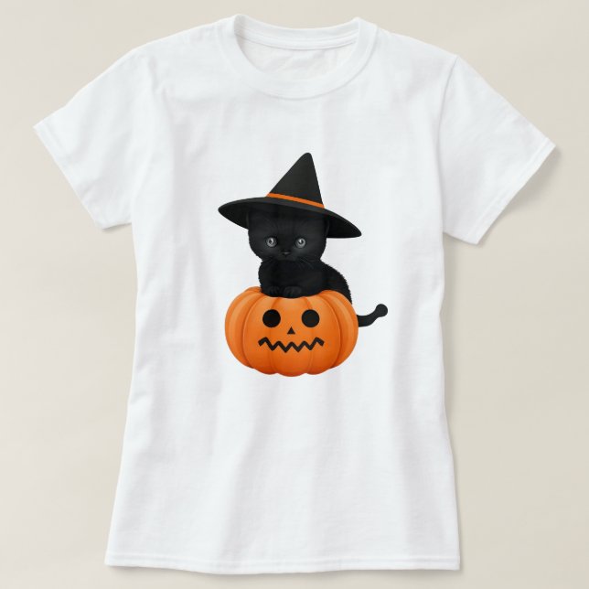 Camiseta Amigos Personalizados honrados de Halloween, gato  (Diseño del anverso)