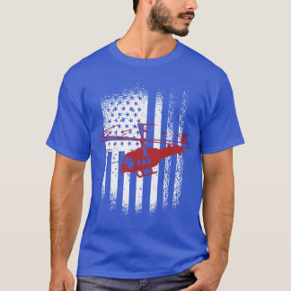 Camiseta Amigos piloto de helicóptero de bandera patriótica