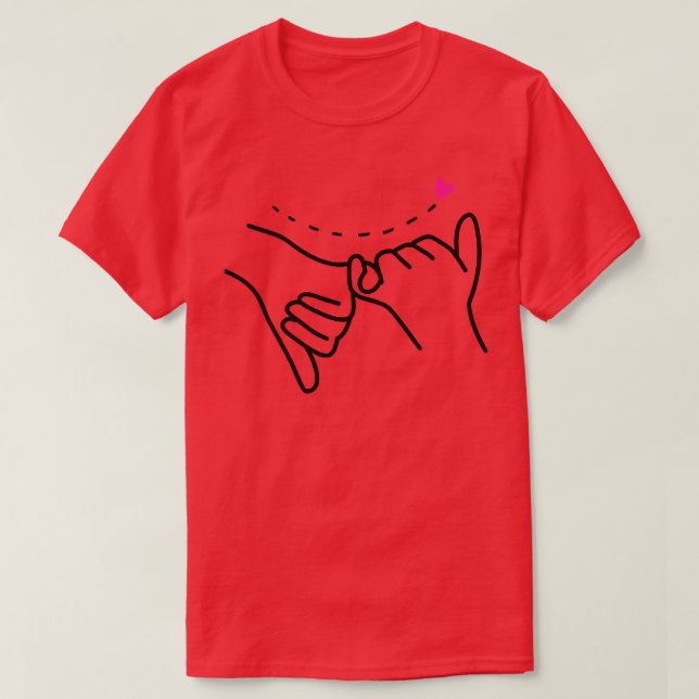 Camiseta Amigos Pinky Swear Friendt Eid Heart BFF (Diseño del anverso)