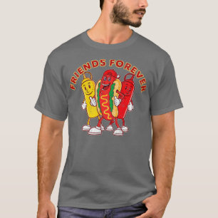 Camiseta Amigos Por Siempre Perro Caliente Ketchup Mustard 