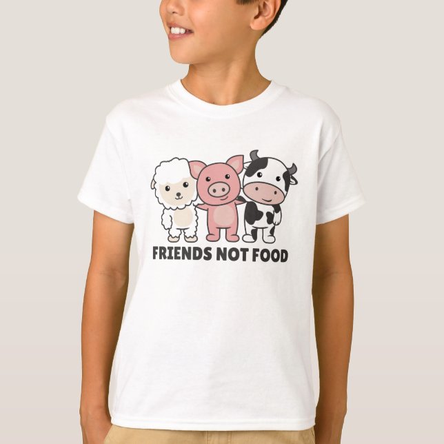 Camiseta Amigos que no comen Vegan oveja vaca lechera (Anverso)