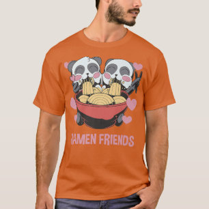Camiseta Amigos Ramen Panda - Mejores Amigas Anime Lindas 1
