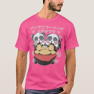 Camiseta Amigos Ramen Pandas - Otaku Anime Manga 