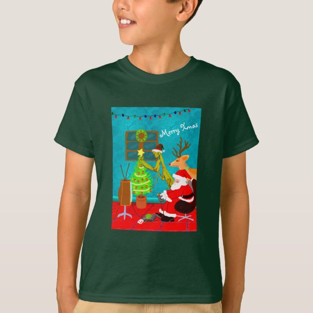 Camiseta Amigos raros Santa Juegan a Navidades de videojueg (Anverso)