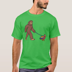 Camiseta Amigos retro de Sasquatch Walking Parrot