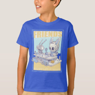 Camiseta Amigos robot conejo y máquina 071502