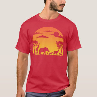 Camiseta Amigos Safari Animales Salvajes Africanos Atardece