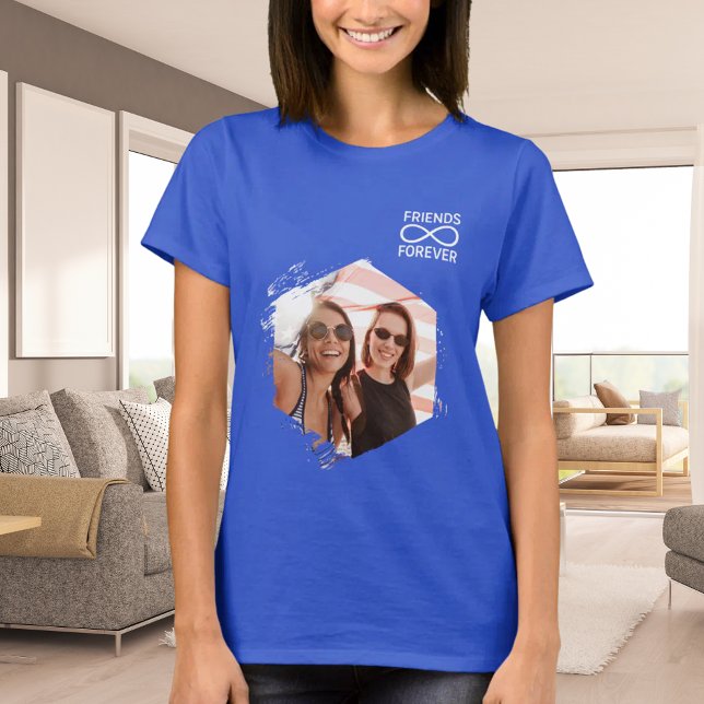 Camiseta Amigos siempre infinitos nombres de fotos azul rea (Subido por el creador)