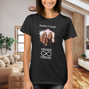 Camiseta Amigos siempre infinitos nombres de fotos negros