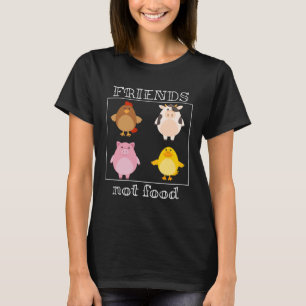 Camiseta Amigos sin comida Vegetariano y Animal Estático ve