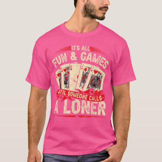 Camiseta Amigos solitarios del juego de cartas Euchre
