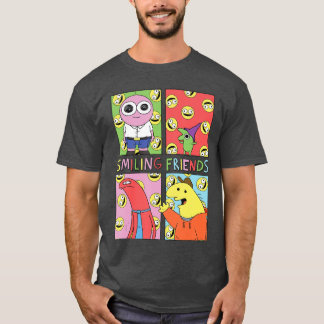 Camiseta Amigos sonrientes cuadrícula de personajes de arte