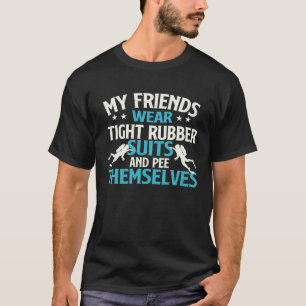Camiseta Amigos Usan Trajes De Goma Ajustados Buceo Scub