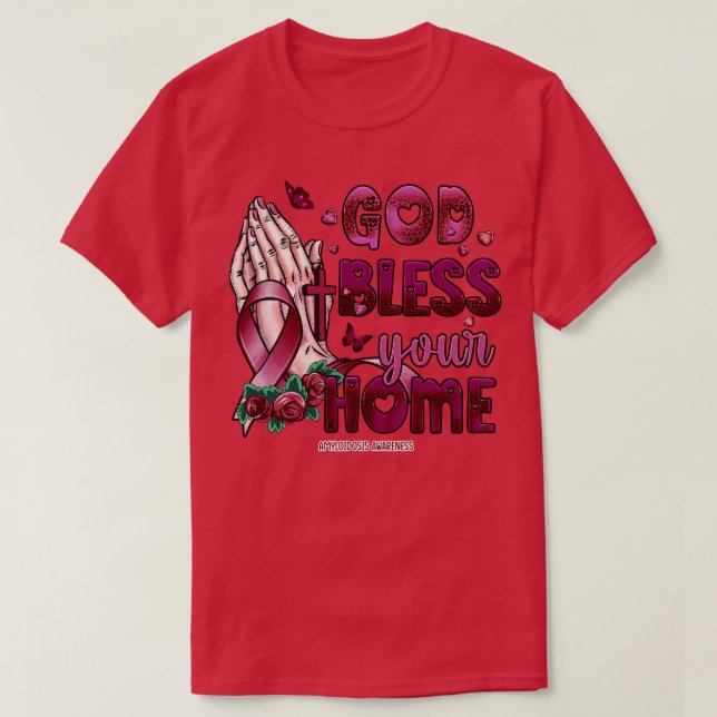 Camiseta Amiloidosis Conciencia, dios bendiga la esperanza  (Diseño del anverso)