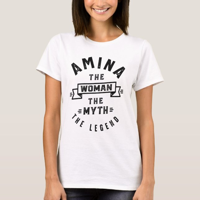 Camiseta Amina Nombre personalizado Regalo de cumpleaños (Anverso)