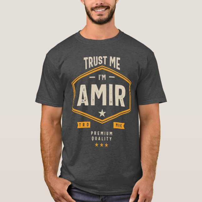Camiseta Amir nombre personalizado regalo de cumpleaños (Anverso)