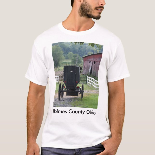 Camiseta Amish Buggie - Holmes Co OH, el condado de Holmes (Anverso)
