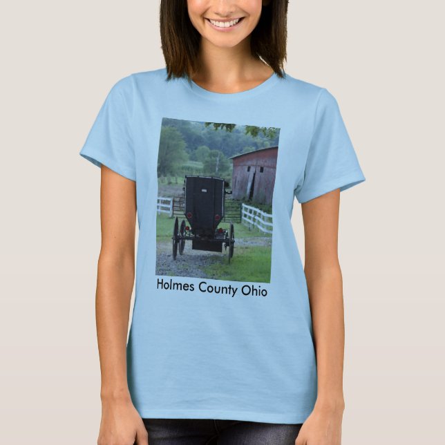 Camiseta Amish Buggie - Holmes Co OH, el condado de Holmes (Anverso)