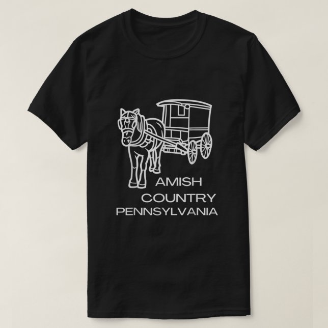 Camiseta Amish Country Pennsylvania - Caballo Y Carrito 2 (Diseño del anverso)