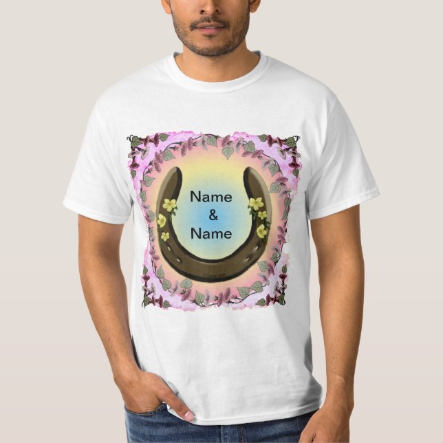 Camiseta Amish Flower Horseshoe (Anverso)