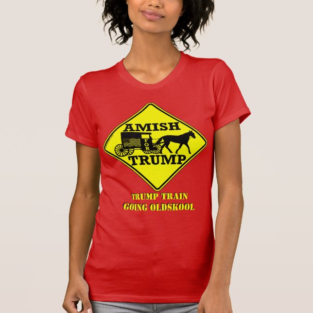 Camiseta Amish Por El Buggy Político De Trump Que Se Va Old (Anverso)