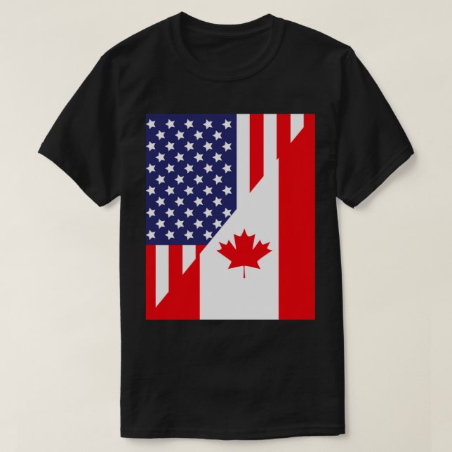 Camiseta Amistad Americana Canadiense Bandera Estadounidens (Diseño del anverso)