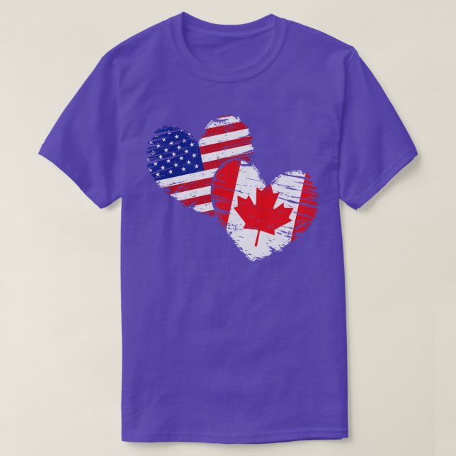 Camiseta Amistad Americana Canadiense Estados Unidos Canadá (Diseño del anverso)