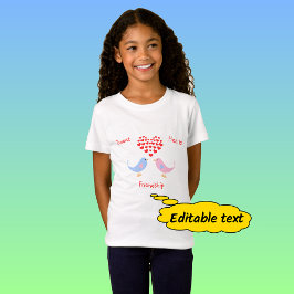 Camiseta Amistad de texto entre personalizados de aves cutt