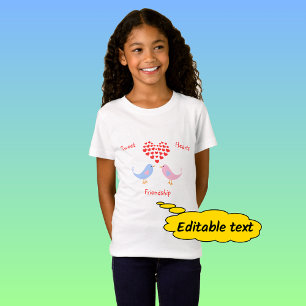 Camiseta Amistad de texto entre personalizados de aves cutt