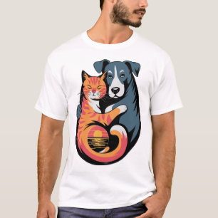 Camiseta Amistad entre perros y gatos