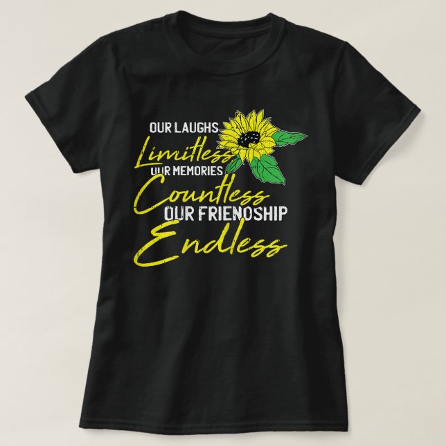 Camiseta Amistad Mejor Amigo Cute Sunflower Bestie BFF M (Diseño del anverso)
