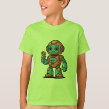 Camiseta amistosa de niños Personalizados Robot