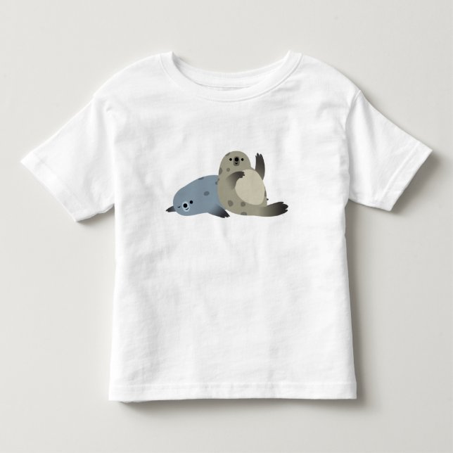 Camiseta amistosa linda del volante de los sellos (Anverso)