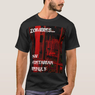 Camiseta amistosa vegetariana de los zombis
