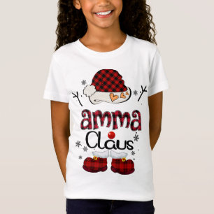 Camiseta Amma Claus Red Plaid - Regalo de la abuela