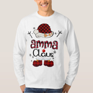 Camiseta Amma Claus Red Plaid - Regalo de la abuela