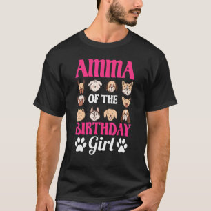 Camiseta Amma Del Chica De Cumpleaños Perro Paw Fiesta Bday