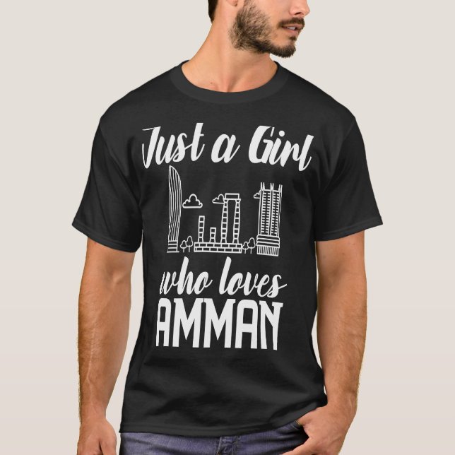 Camiseta Ammán Jordan City Skyline Map Viaje 1 (Anverso)