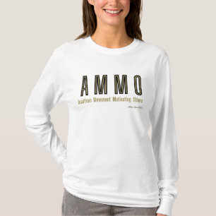 Camiseta AMMO Apparel USA Acrónimo Larga Manga de la Mujer
