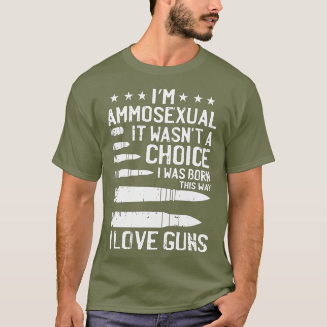 Camiseta Ammosexual Balas Amor Pro Gun Lover Regalos de Gua (Anverso)